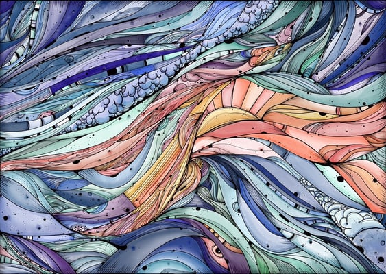 Illustration digitale- La Tempête- peinture surréaliste d'un ciel Eva Girardeau