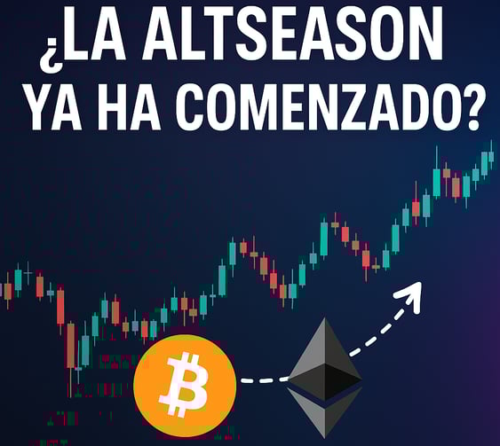 Gráfico con Ethereum y altcoins subiendo mientras Bitcoin se mantiene lateral
