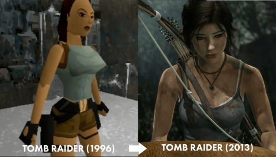 Tomb Raider 1996 vs 2013's Reboot Screengrab Comparison.