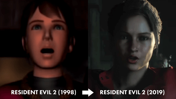 Resident Evil 2 Claire 1999 vs 2019 Remake Screengrab Comparison.