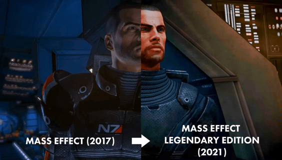 Mass Effect 2017 vs 2021's Remaster Screengrab Comparison.