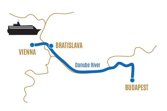 карта круиз по река Дунав за зъболекари