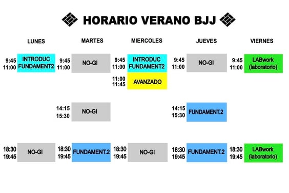 horario de verano jiujitsu