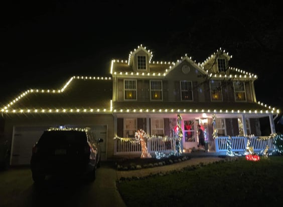a house with christmas lights on it
