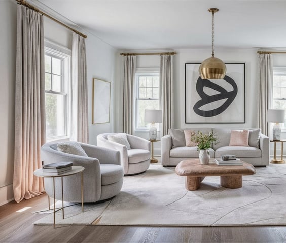 a living room with a couch and a coffee table
