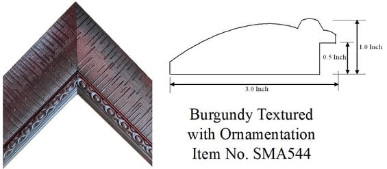Burgundy Textured with Ornamentation Picture Frame