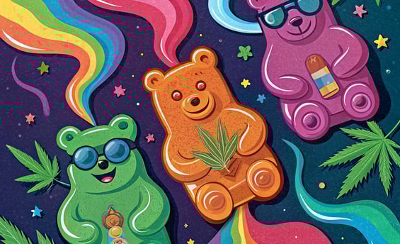 a group of bears cannabis cbd comestibles thc marihuana mota