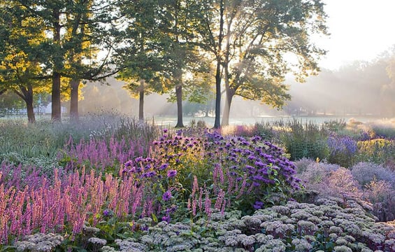 Atmosphärische Bilder von Parks und öffentlichen Gärten