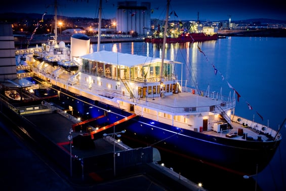 royal yacht britannia at the evening