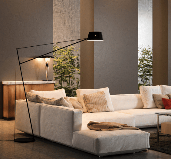 Salon moderne, ambiance suave