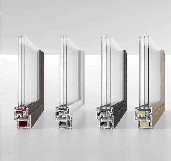 a group of four different types of window frames