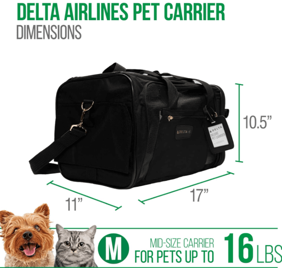 soft-sided pet carrier, a secure way to travel to pet friendly cabin rentals.