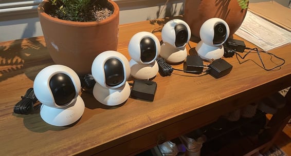 TechAid reliable security cameras on top of the table in a room