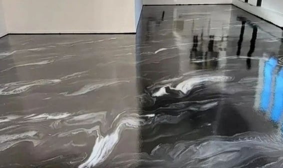 Black And white metallic floor