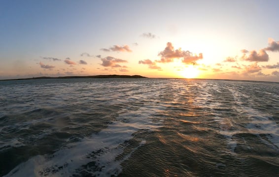 Coucher de soleil normandie kite wing experience