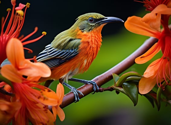 a bird perched on a branch of a tree