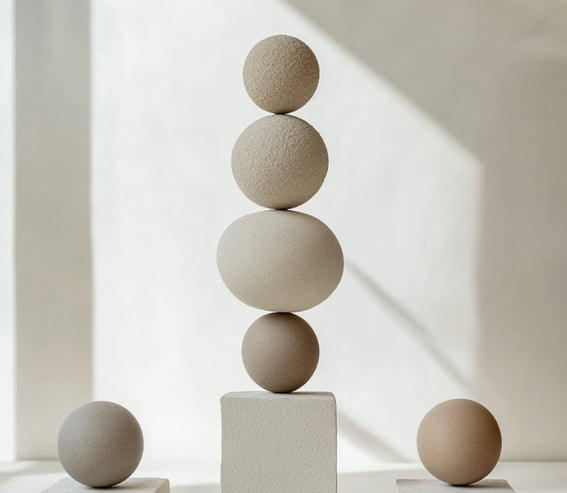 Freestanding ceramic sculpture custom art by Lumai Studio for curated sightline in Rosewood Vienna i