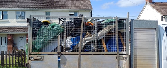 Collected household and garden waste loaded onto Hilton’s Rubbish Removals van in Worcester