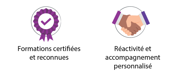 Illustration pour les formations certifiées et reconnues et la réactivité de Formaspark