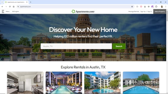 Apartments.com es un sitio en el que puedes encontrar departamentos para rentar