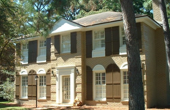 Painted brick home