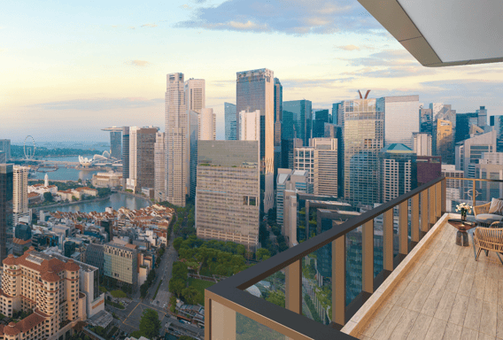 Union Square Residences Balcony Overlooking Singapore Skyline