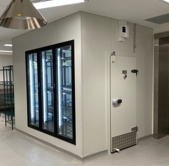 refrigerated cold room cooler room with insert glass doors NSW 