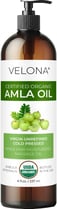 a bottle of organic amla oil