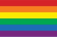 LGBTQ rainbow flag with horizontal stripes of red, orange, yellow, green, blue, and purple