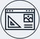 Jimproved Tech logo of a webpage with a square, representing website building and design