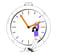 a person holding a clock on a clock