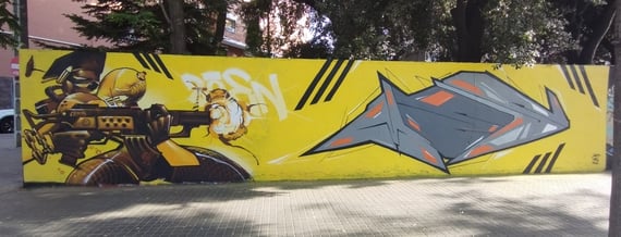 Mes Ink, graffiti, piezas, Bcn, Street Art, letras, colores, spray