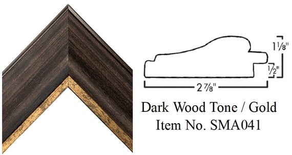 Dark Wood Tone / Gold Picture Frame Item No. SMA041