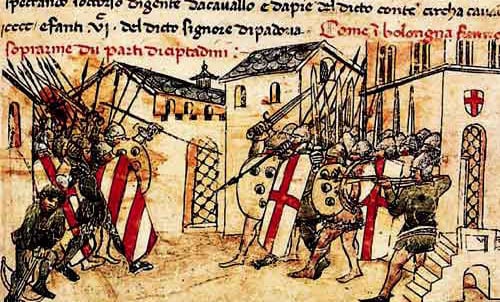 Communal fight between Guelfs and Ghibellines in Bologna