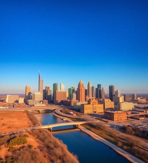 Downtown Tulsa,Oklahoma in the fall.