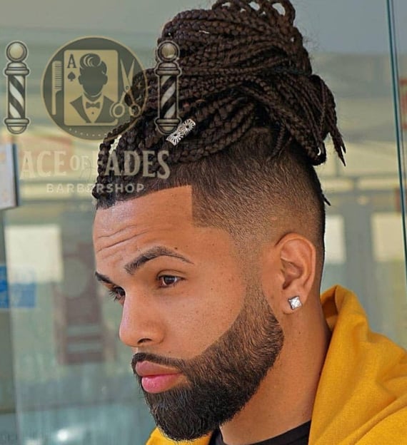high fade with beard 