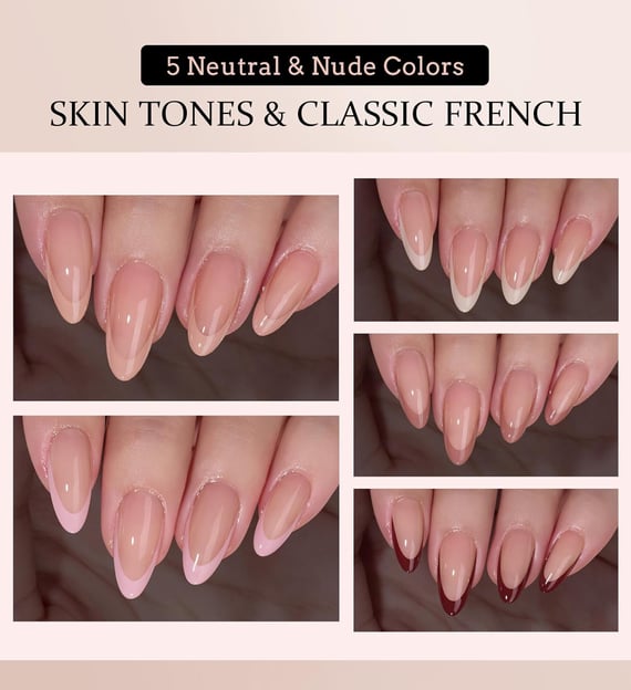 French Nails Series brings you netural colors and classic designs