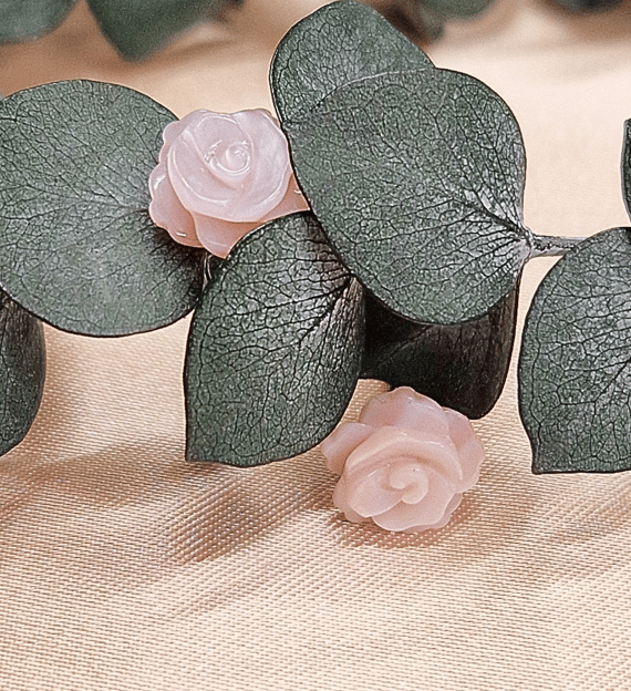 pink mother of pearl flower earrings