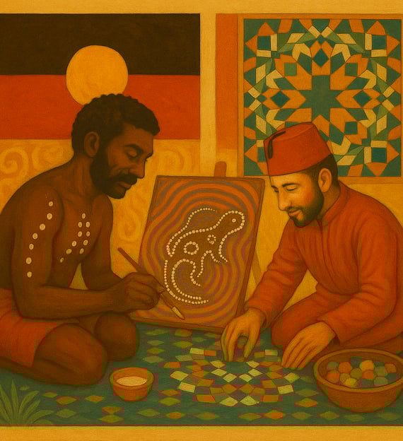 Aboriginal and moroccan art