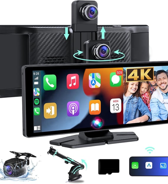 Dashcam Ecran carplay Carplay auto android auto FM bluetooth Camera 