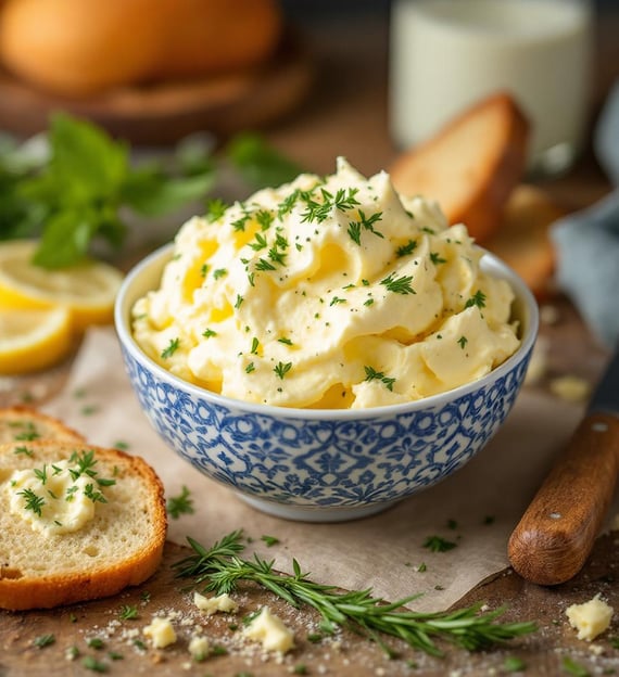 Home Made butter with fresh herbs
