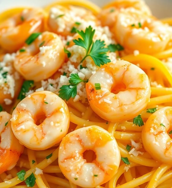 Lemon-Garlic Shrimp Pasta