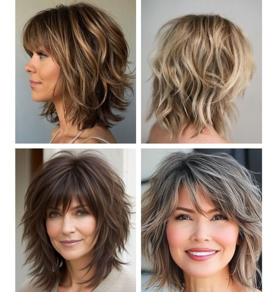 4 women with Shag Haircuts