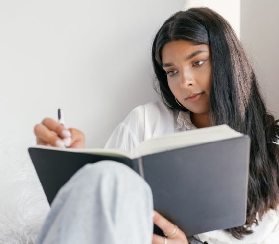 woman journaling