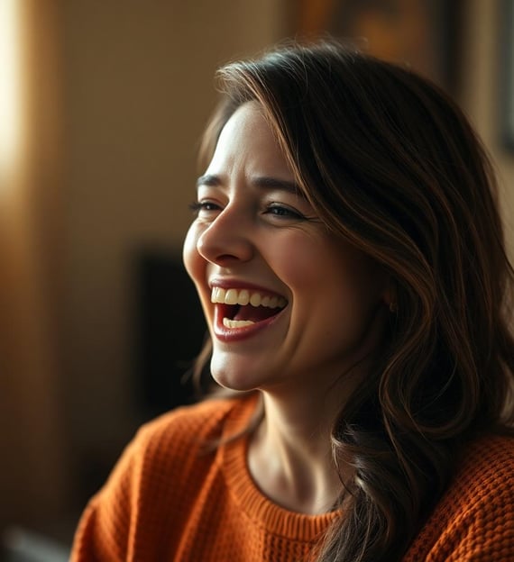 woman laughing