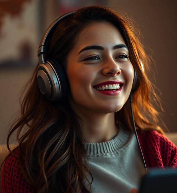 woman listening to music