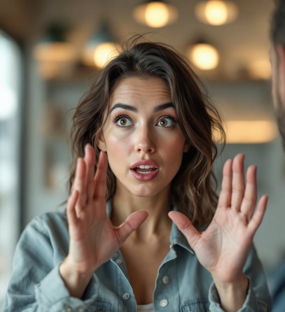 woman saying no to someone
