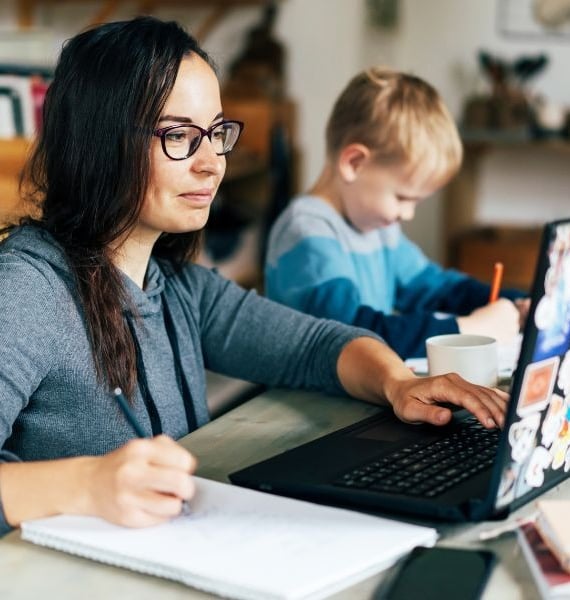 woman working from home