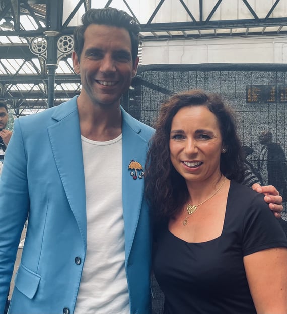 Mika and Helen Spooner at Brighton Station for The Piano on Channel 4