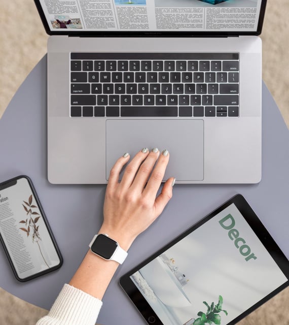 responsive website with mobile laptop and tablet